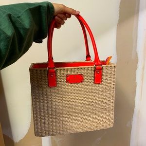 Kate Spade straw tote (summer beach woven rattan)